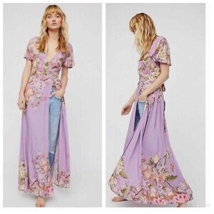 Spell Blue Skies Wrap Maxi Dress Size XS